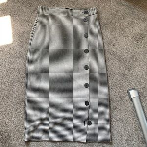 Checkered Black and White Skirt- Zara